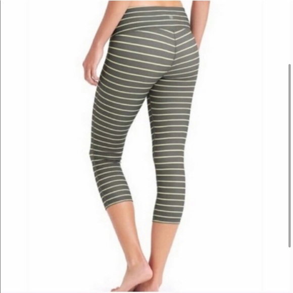 Athleta Chaturanga Striped Capri - green/yellow - Picture 2 of 7